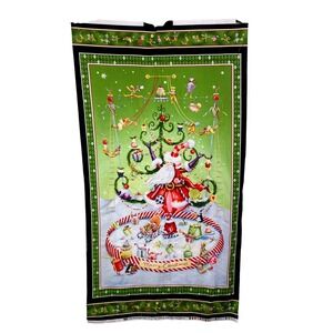 Vtg P&B Textiles Merry Merriment Santa Christmas Fabric Panel Mary Lake-Thompson